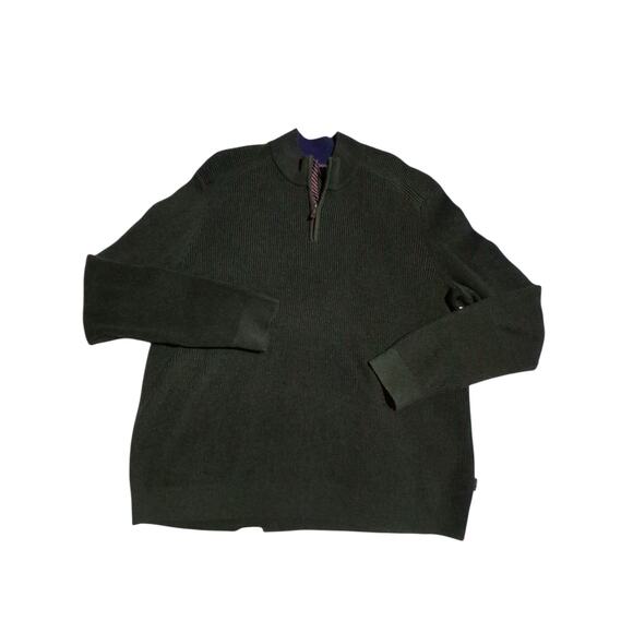 Ted Baker London Mens Size 7 US 3XL ¼ Zip Pullover Preppy Wool Career Sweater - Picture 6 of 14